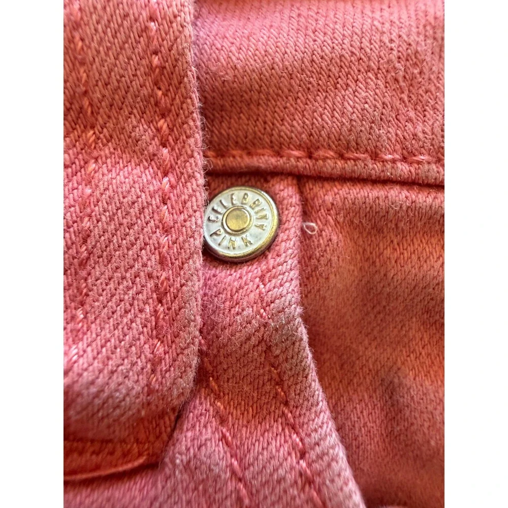 Celebrity Pink Denim Shorts Womens 3/26 Pink Excellent Cuffed Mid Rise Stretch